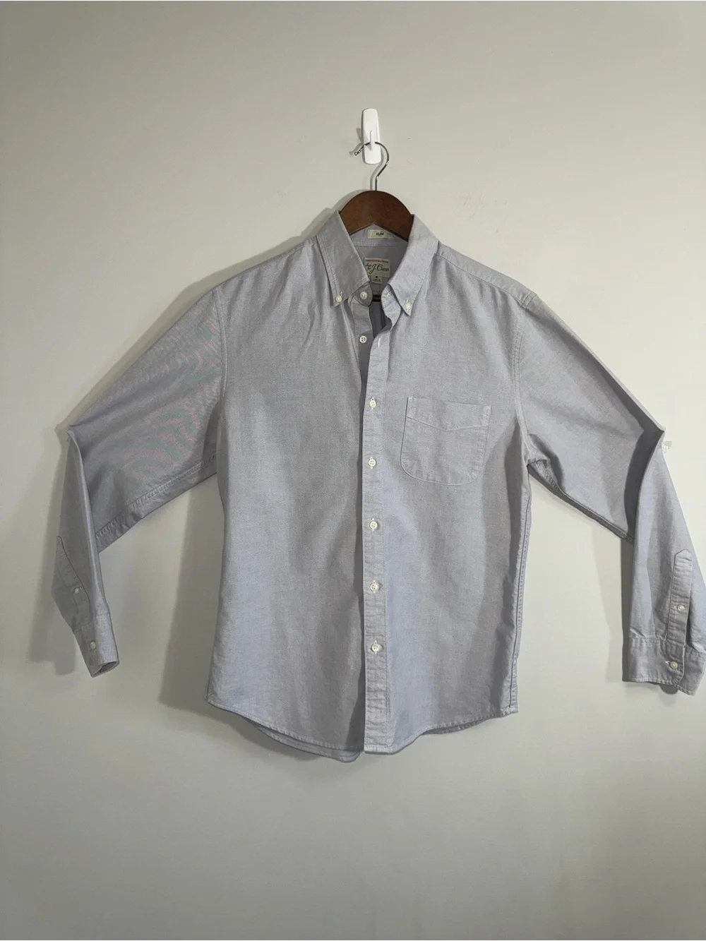 J. Crew American Pima Cotton Slim Fit Button-Down Oxford Shirt Men's Medium Gray